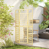 Outsunny 3 Panel Outdoor Wood Privacy Screen, 47.2" x 66.9" Folding Room Divider/Trellis for Home, Patio, Deck, Natural Wood