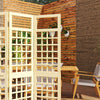 Outsunny 3 Panel Outdoor Wood Privacy Screen, 47.2" x 66.9" Folding Room Divider/Trellis for Home, Patio, Deck, Natural Wood