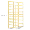 Outsunny 3 Panel Outdoor Wood Privacy Screen, 47.2" x 66.9" Folding Room Divider/Trellis for Home, Patio, Deck, Natural Wood