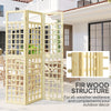 Outsunny 3 Panel Outdoor Wood Privacy Screen, 47.2" x 66.9" Folding Room Divider/Trellis for Home, Patio, Deck, Natural Wood