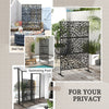 Outsunny Metal Outdoor Privacy Screen, Decorative Outdoor Divider with Stand and Expansion Screws, Freestanding Privacy Panel for Garden, Backyard, Deck, Pool, Twisted Line Style