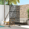 Outsunny Metal Outdoor Privacy Screen, Decorative Outdoor Divider with Stand and Expansion Screws, Freestanding Privacy Panel for Garden, Backyard, Deck, Pool, Twisted Line Style