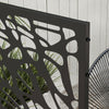 Outsunny Metal Outdoor Privacy Screen, Decorative Outdoor Divider with Stand and Expansion Screws, Freestanding Privacy Panel for Garden, Backyard, Deck, Pool, Twisted Line Style