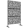 Outsunny Metal Outdoor Privacy Screen, Decorative Outdoor Divider with Stand and Expansion Screws, Freestanding Privacy Panel for Garden, Backyard, Deck, Pool, Twisted Line Style