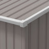Outsunny 11' x 13' Garden Storage Shed with Foundation Kit, Metal Tool Storage House with Double Doors for Outdoor Patio Yard, Light Grey