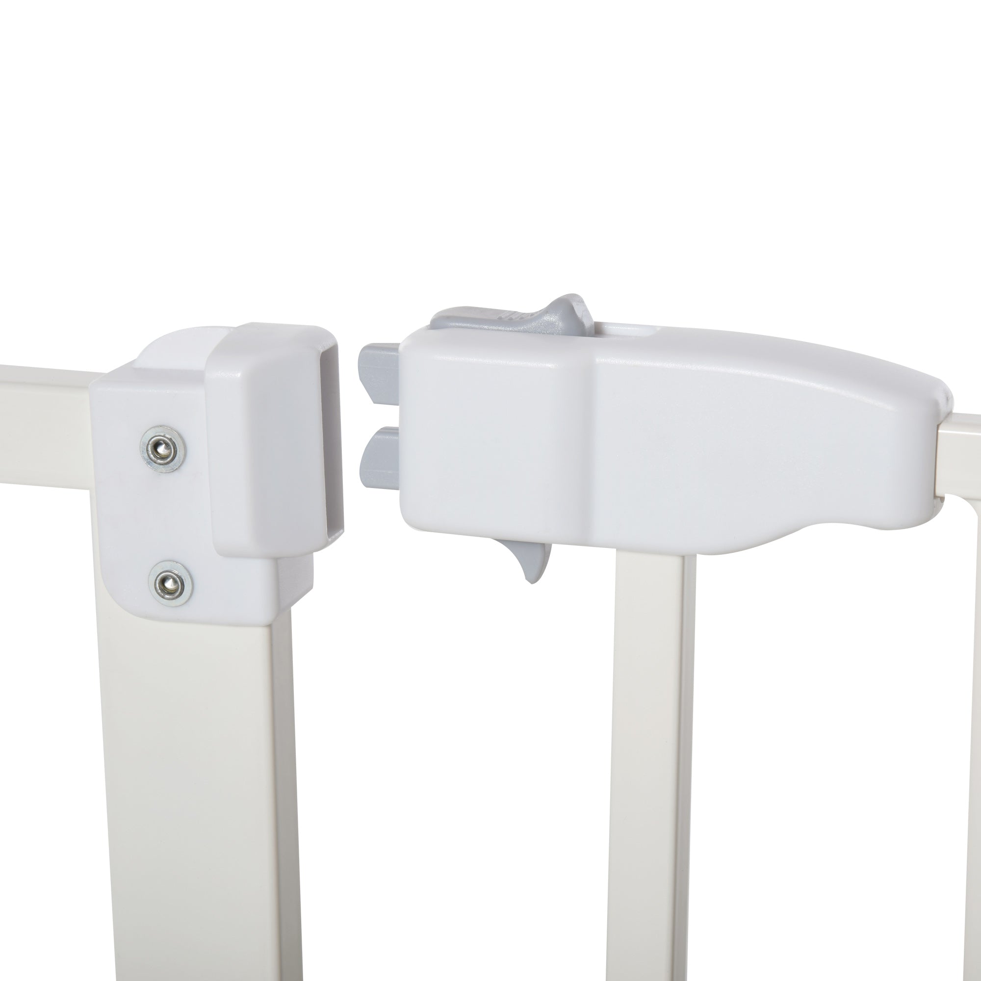 PawHut 30 Inch Tall Pet Gate with Door Dog Gate and Barrier Indoor for Stairs Includes 7", Extensions Kit, Pressure-Mounted Safety Gate, White