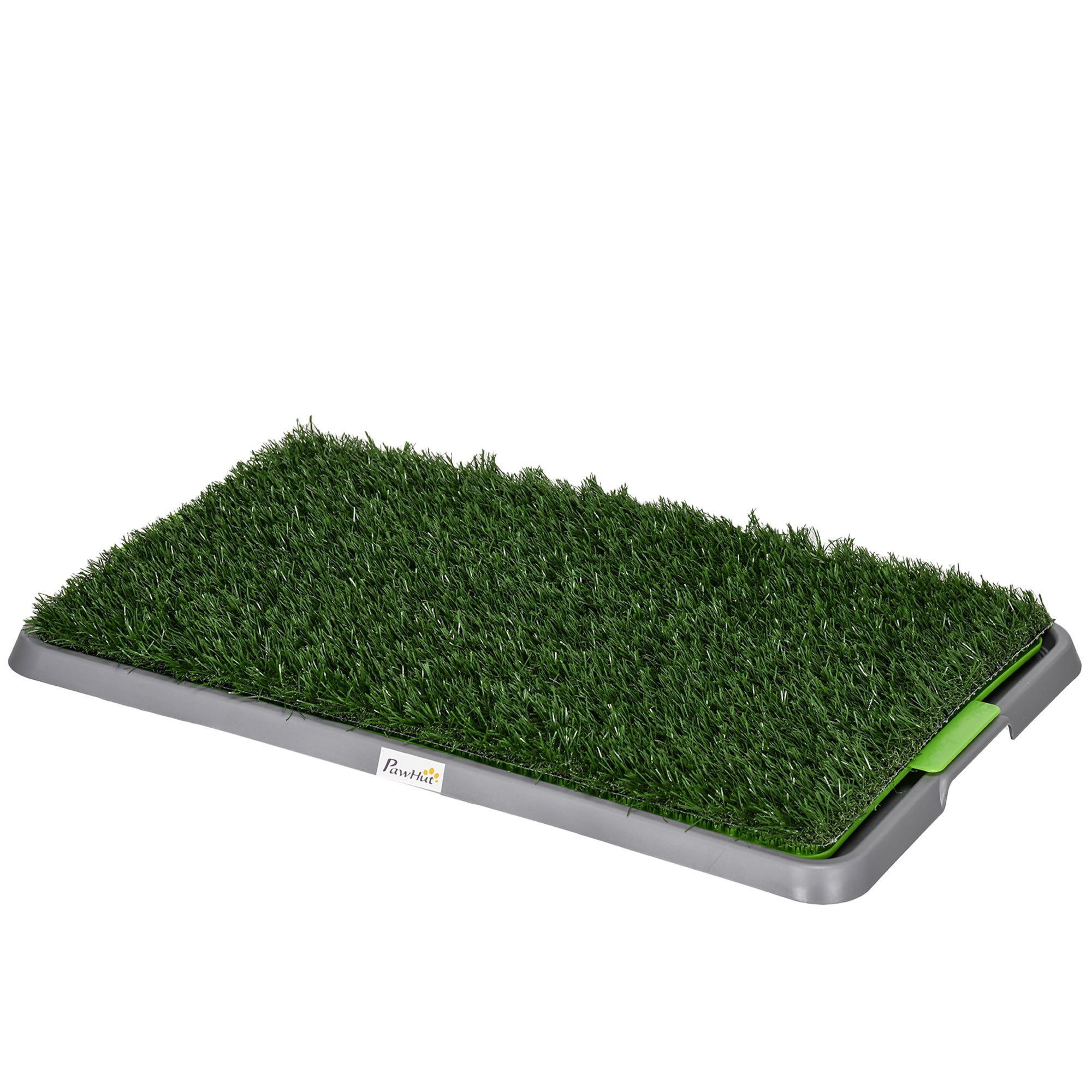 PawHut Dog Toilet, Artificial Grass for Dogs with Tray for Potty Training Indoor Outdoor Use, Puppy Dog Grass Pad Easy to Clean, 2 Packs, 67 x 41cm, Green