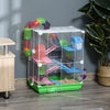 PawHut 5 Tiers Hamster Cage Portable Animal Travel Carrier Habitat with Exercise Wheels Play Tube Water Bottle Dishes House Ladder for Gerbils, Green