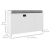 HOMCOM Shoe Bench with Storage, Upholstered Entryway Bench with Flip Drawers, Cushion and 3-tier Side Rack for Living Room, Hallway, White