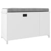 HOMCOM Shoe Bench with Storage, Upholstered Entryway Bench with Flip Drawers, Cushion and 3-tier Side Rack for Living Room, Hallway, White