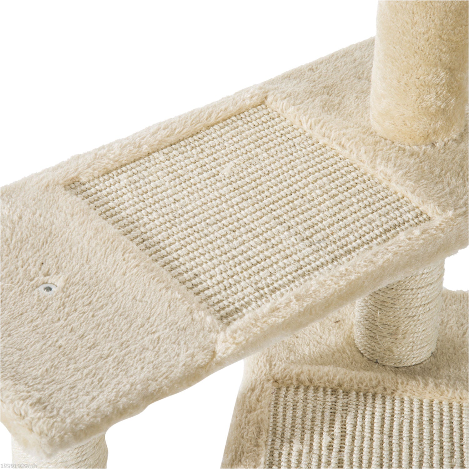 PawHut 39” Cat Scratching Tree 5-Level Revolving Steps Kitten Activity Center Kitty Scratch Post Pet Furniture (Beige)