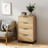 HOMCOM Dresser for Bedroom, 4 Drawer Dresser Tower, Tall Chest of Drawers, Storage Organizer Cabinet for Hallway, Entryway, Closet, Natural Wood Grain