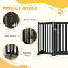 PawHut 31.5"H Foldable Dog Gate with Door, 3 Panels Freestanding Pet Gate Barriers Indoor with Support Feet, Puppy Fence for Small Medium Dogs, Black