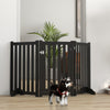 PawHut 31.5"H Foldable Dog Gate with Door, 3 Panels Freestanding Pet Gate Barriers Indoor with Support Feet, Puppy Fence for Small Medium Dogs, Black
