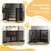 PawHut 31.5"H Foldable Dog Gate with Door, 3 Panels Freestanding Pet Gate Barriers Indoor with Support Feet, Puppy Fence for Small Medium Dogs, Black
