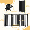 PawHut 31.5"H Foldable Dog Gate with Door, 3 Panels Freestanding Pet Gate Barriers Indoor with Support Feet, Puppy Fence for Small Medium Dogs, Black
