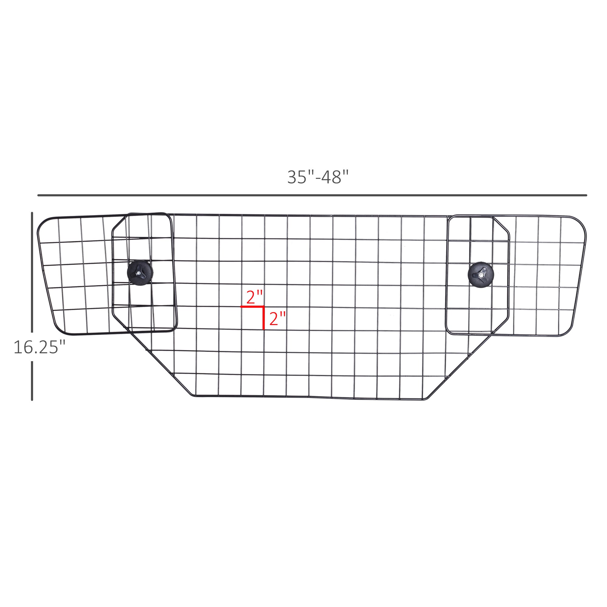PawHut 35"- 48" Vehicle Pet Barrier Adjustable Dog Fence for Car SUV Truck Universal Fit Expandable Safe Guard Gate Black