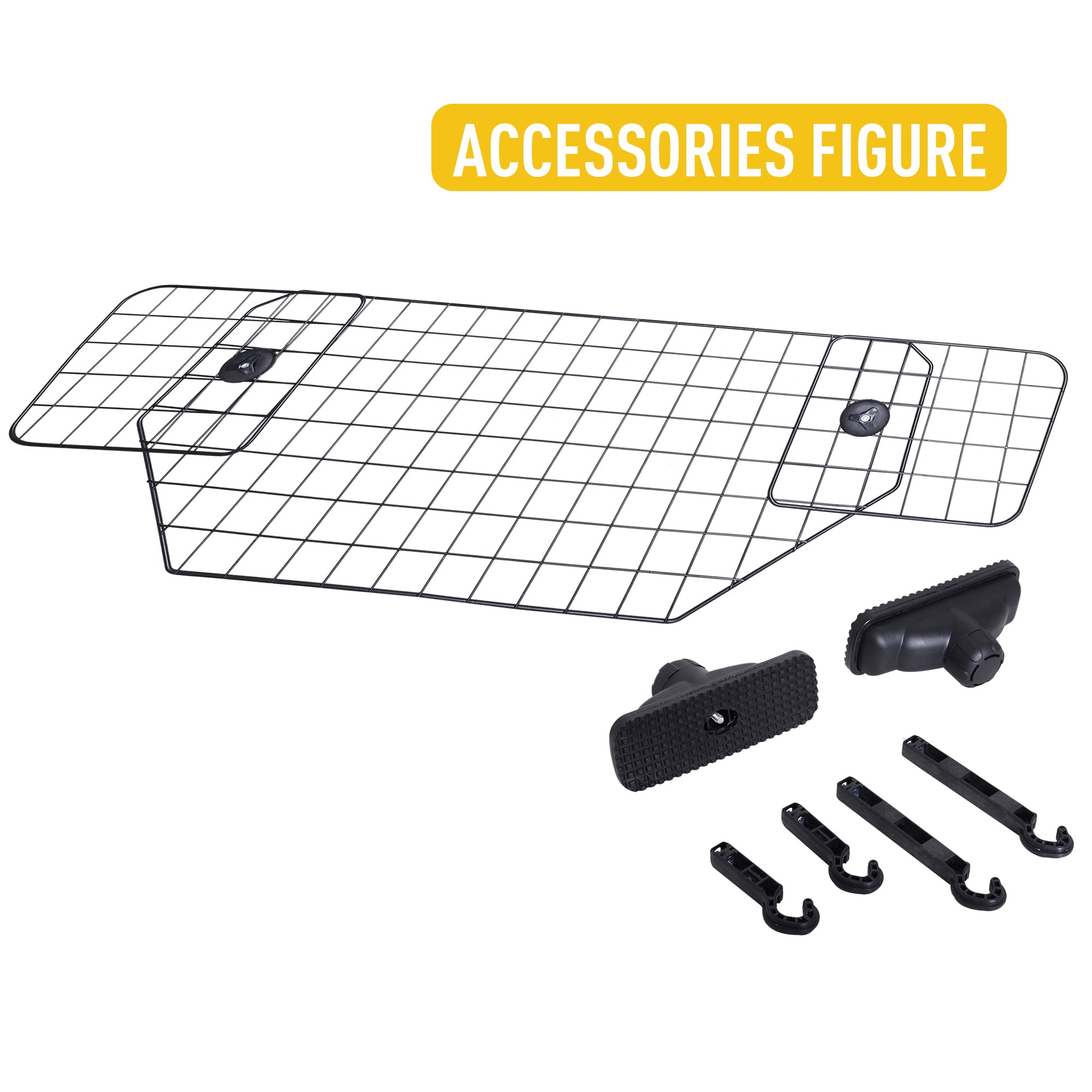 PawHut Heavy Duty Pet Dog Guard Wire Mesh Car Barrier Adjustable  Auto SUVs Vehicle Fence Safety Grill Black