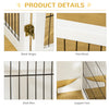 PawHut Wooden Pet Gate, Dog Safety Barrier, Freestanding Foldable Fence, w/ 6 Panels, 2 Support Feet, for House Doorway Stairs, Small & Medium Dogs, White