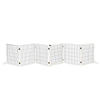 PawHut Wooden Pet Gate, Dog Safety Barrier, Freestanding Foldable Fence, w/ 6 Panels, 2 Support Feet, for House Doorway Stairs, Small & Medium Dogs, White