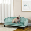 PawHut Dog Couch Pet Sofa Cat Bed with Removable Cushion Wood Legs for Medium and Large Dogs, Green