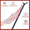 Outsunny 9.2'L Adjustable Hammock Stand Only, Heavy Duty Universal Garden Outdoor Camping Picnic Sun Bed Swing Metal Frame w/ Six Holes to Adjust, Black