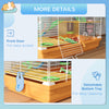 PawHut 5 Tiers Hamster Cage Portable Animal Travel Carrier Habitat with Exercise Wheels Play Tube Water Bottle Dishes House Ladder for Gerbils, Orange