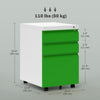 Vinsetto Metal Filing Cabinet with 3 Drawers, Vertical File Cabinet with Lock, Mobile Office Cabinet with Wheels for Legal, Letter, A4 Files, Green