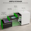 Vinsetto Metal Filing Cabinet with 3 Drawers, Vertical File Cabinet with Lock, Mobile Office Cabinet with Wheels for Legal, Letter, A4 Files, Green