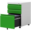 Vinsetto Metal Filing Cabinet with 3 Drawers, Vertical File Cabinet with Lock, Mobile Office Cabinet with Wheels for Legal, Letter, A4 Files, Green