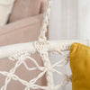 Outsunny Hanging Hammock Chair, Cotton Rope Porch Hammock Swing with Metal Frame and Cushion, Large Macrame Seat for Patio, Garden, Bedroom, Living Room,  Cream White