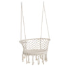 Outsunny Hanging Hammock Chair, Cotton Rope Porch Hammock Swing with Metal Frame and Cushion, Large Macrame Seat for Patio, Garden, Bedroom, Living Room,  Cream White