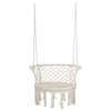 Outsunny Hanging Hammock Chair, Cotton Rope Porch Hammock Swing with Metal Frame and Cushion, Large Macrame Seat for Patio, Garden, Bedroom, Living Room,  Cream White