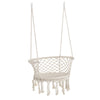 Outsunny Hanging Hammock Chair, Cotton Rope Porch Hammock Swing with Metal Frame and Cushion, Large Macrame Seat for Patio, Garden, Bedroom, Living Room,  Cream White