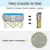 Outsunny 62" W Double Seat Camping Chair Folding Lawn Loveseat w/ Storage Pocket & Cup Holder Compact in a Bag for Outdoor, Beach, Picnic, Hiking, Travel, Blue