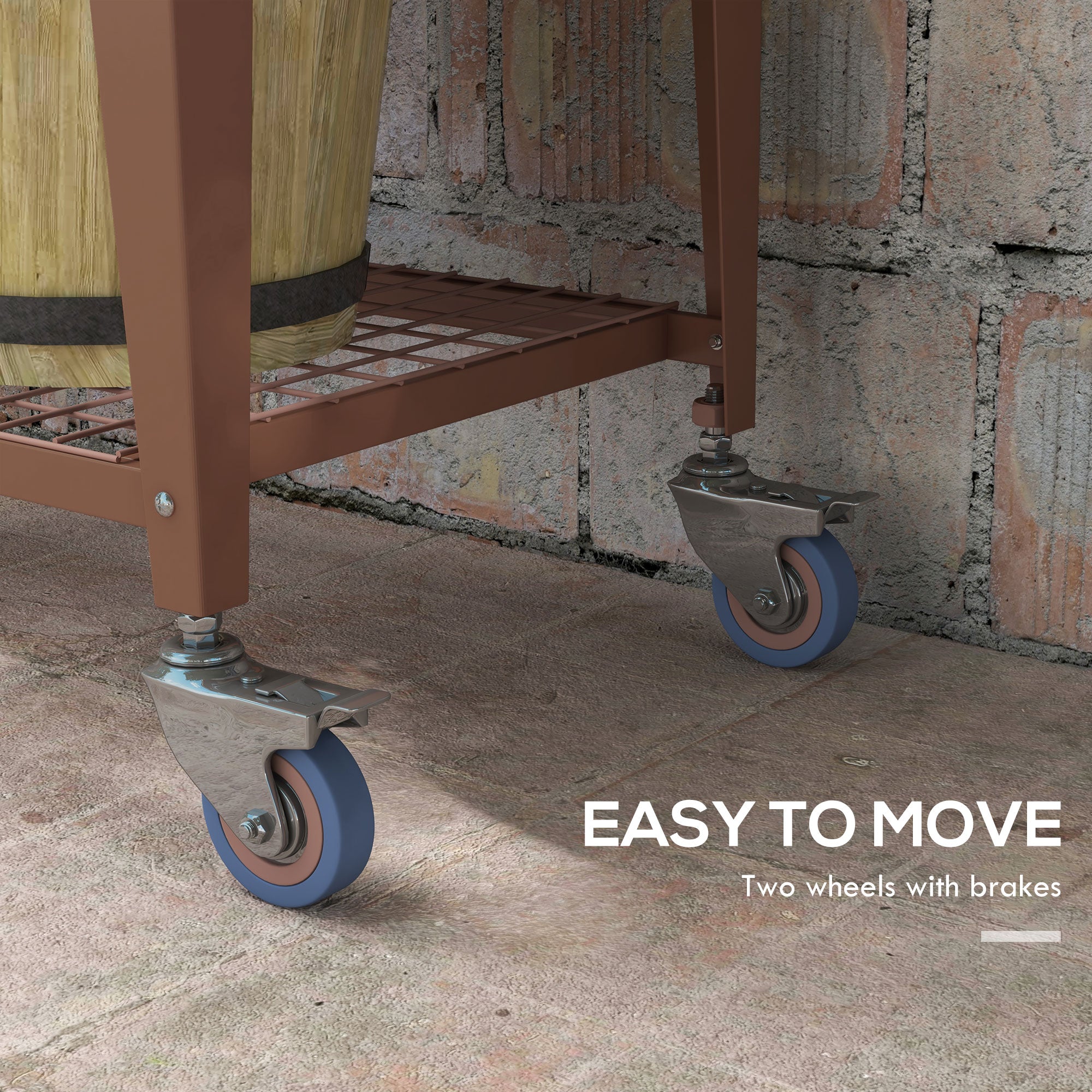 Outsunny Raised Garden Bed with Greenhouse Cover and Zippered Roll-up Door, 3' x 1' x 4' Mobile Elevated Planter Box on Wheels with Shelf for Vegetables, Flowers, Herbs, Brown