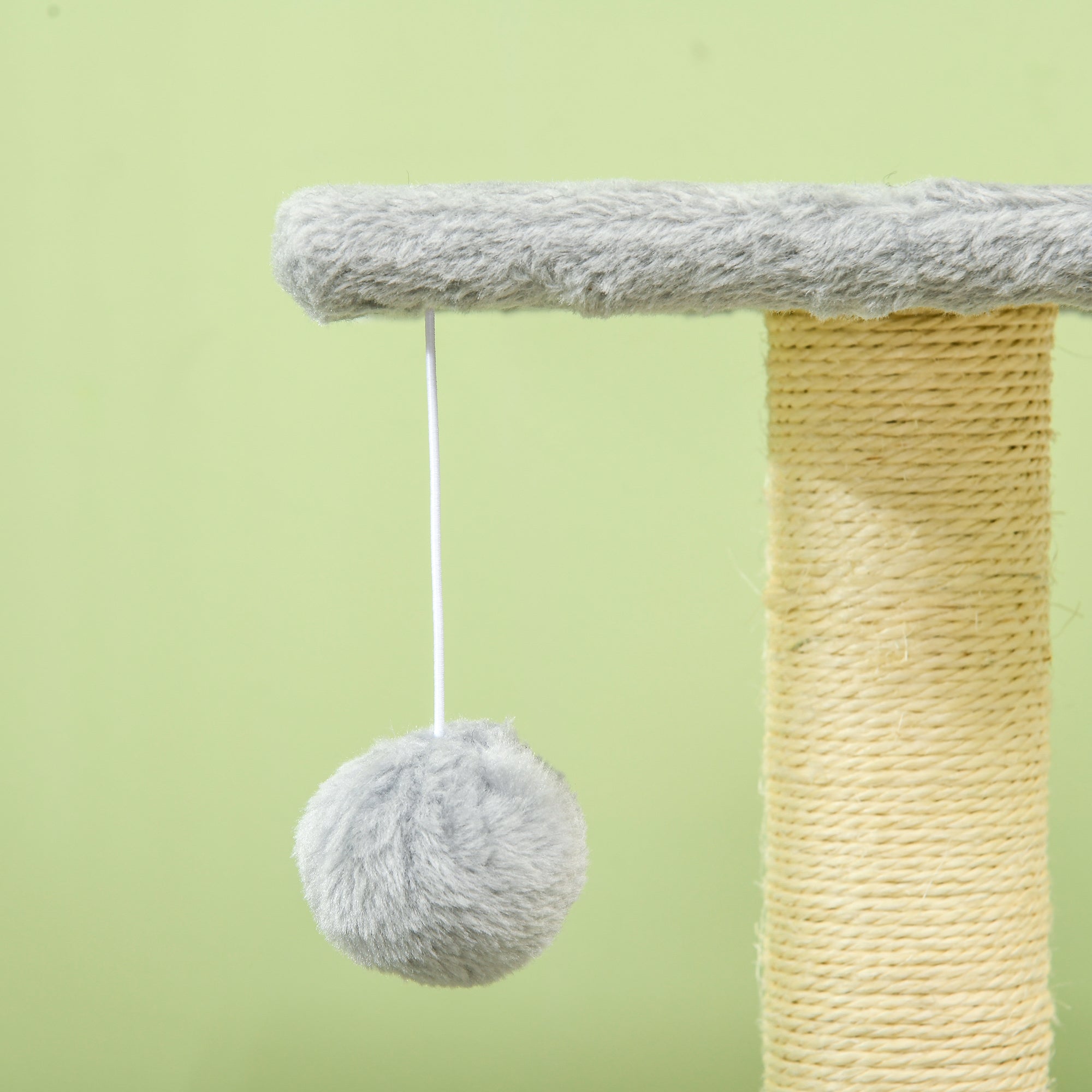 PawHut Cat Tree Tower for Indoor Cats, 72cm Climbing Activity Centre w/ Sisal Scratching Post, Pad, Arc Perch, Hanging Ball, Toy - Light Grey