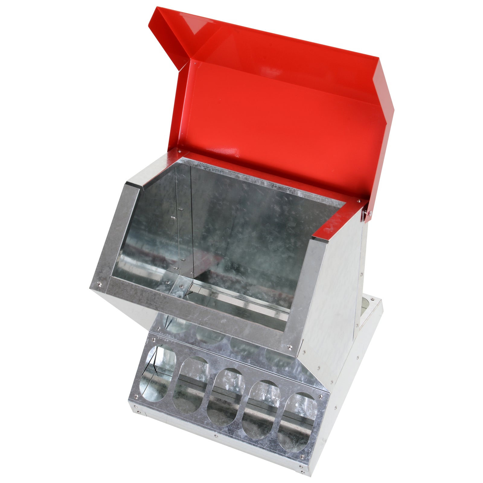 PawHut Automatic Chicken and Poultry No-Waste Feeder with Protective Lid for up to 10 Chickens, Holds 25lbs of Feed