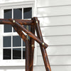 Outsunny Wooden 2-Seat  A-Frame Porch Swing Rustic Patio Bench Outdoor Furniture  w/ Table