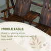 Outsunny Wooden 2-Seat  A-Frame Porch Swing Rustic Patio Bench Outdoor Furniture  w/ Table
