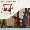Outsunny Wooden 2-Seat  A-Frame Porch Swing Rustic Patio Bench Outdoor Furniture  w/ Table