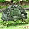 Outsunny Hiking Tent Camping Bed Cot Combo Portable w/ Sleep Bag Mattress