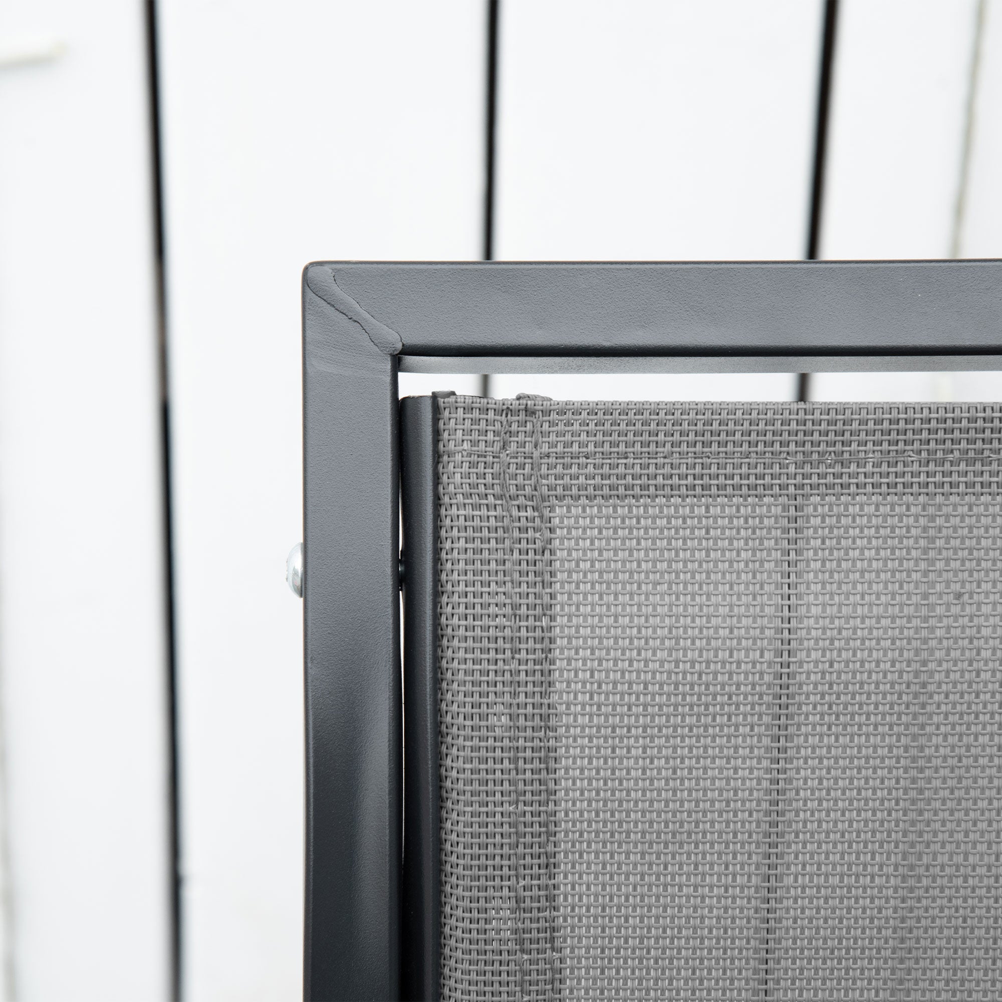 Outsunny Patio Glider with Breathable Mesh Fabric Seat & Backrest, Metal Frame Outdoor Glider Swing Chair with Curved Armrests, for Lawn, Garden, Porch, Backyard, Poolside, Light Grey