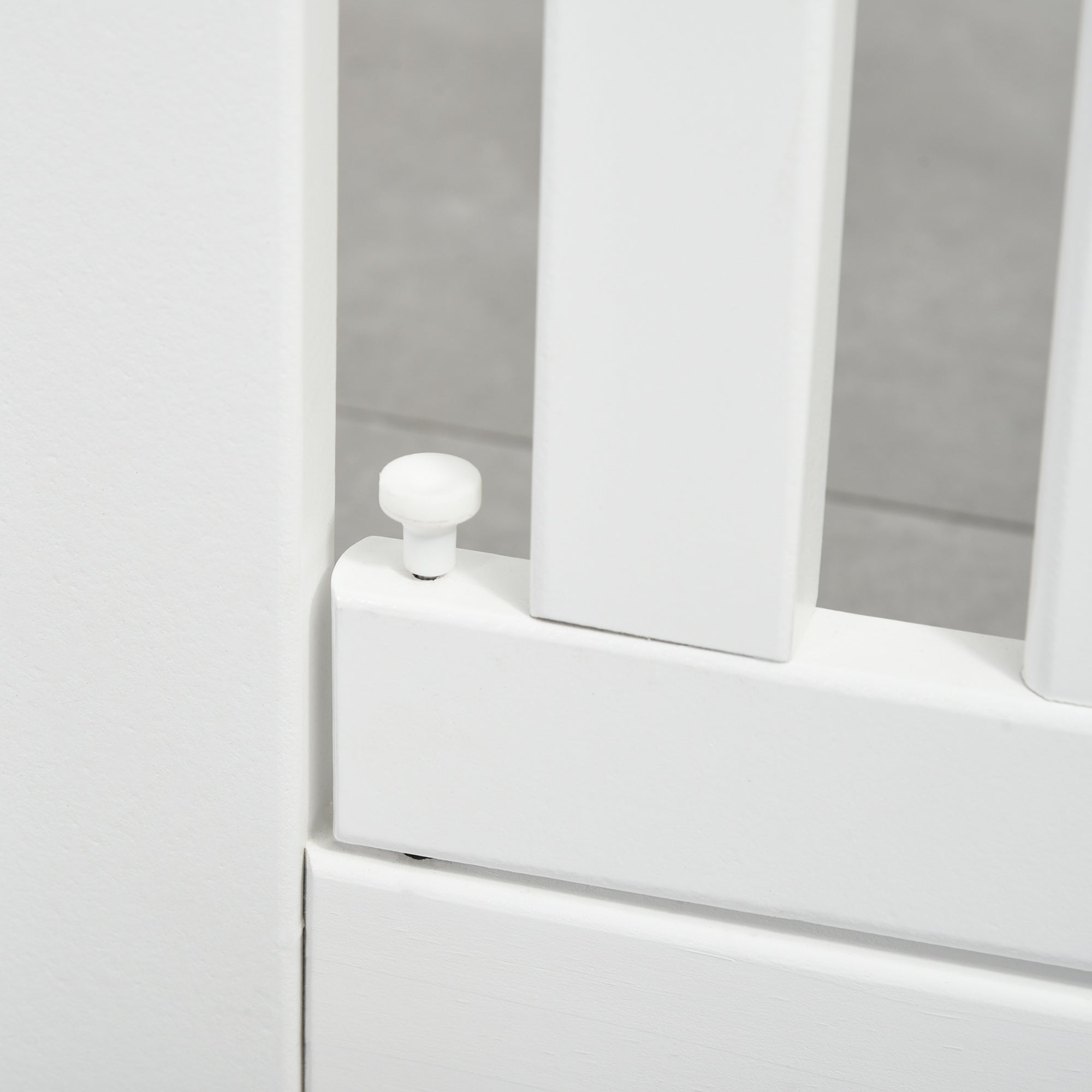 PawHut Free Standing Wooden Pet Gate Indoor Dog Barrier Foldable Step Over Doorway Fence Safety Gate with Open Door Z Shape 4 Panel