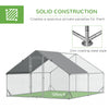PawHut Metal Chicken Coop, Walk-in Large Chicken Run, Poultry Cage for Backyard Hen, Duck, Rabbit with Water- and UV-Protection Cover, for 8-12 Chickens, 9.8' x 13.1' x 6.6'