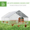 PawHut Metal Chicken Coop, Walk-in Large Chicken Run, Poultry Cage for Backyard Hen, Duck, Rabbit with Water- and UV-Protection Cover, for 8-12 Chickens, 9.8' x 13.1' x 6.6'