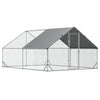 PawHut Metal Chicken Coop, Walk-in Large Chicken Run, Poultry Cage for Backyard Hen, Duck, Rabbit with Water- and UV-Protection Cover, for 8-12 Chickens, 9.8' x 13.1' x 6.6'