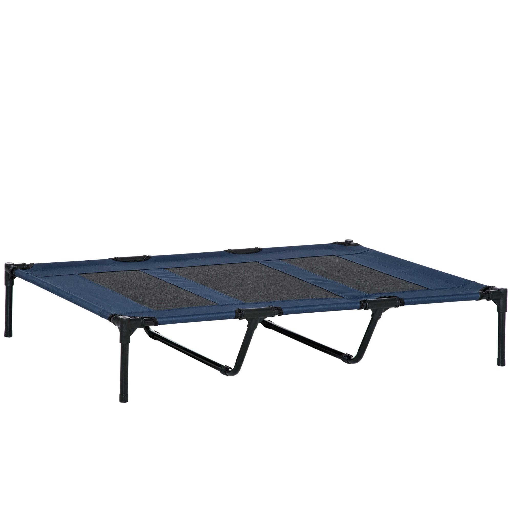 PawHut Elevated Dog Bed, Raised Dog Cot for XL Sized Dogs, Indoor & Outdoor, 48" x 36" x 9", Dark Blue