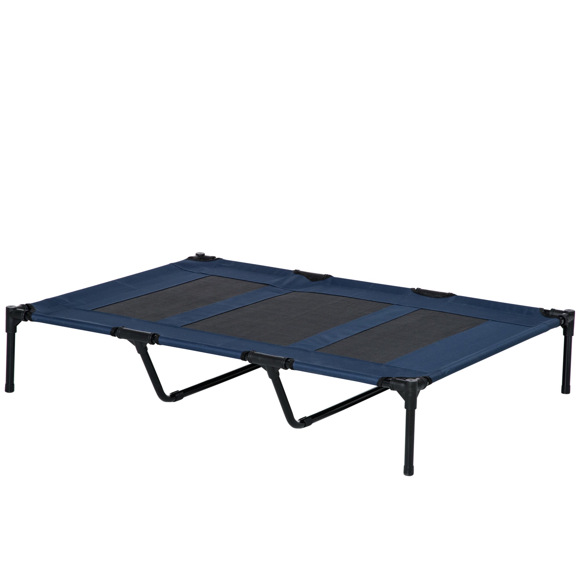 PawHut Elevated Dog Bed, Raised Dog Cot for XL Sized Dogs, Indoor & Outdoor, 48" x 36" x 9", Dark Blue