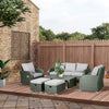 Outsunny Patio Furniture with Cushions, 6 Pieces PE Wicker Patio Sectional Furniture Conversation Set w/ a Three-Seat Sofa, 2 Recliner Chairs, 2 Footstools & Table, Grey